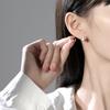 Aretes de Plata Fina S925 Plata Estilo Tiktok Versión Coreana Aretes de Corazón para Mujer De Corazón a Corazón Aretes en Forma de Corazón Dulces Accesorios