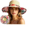 Sombrero de sol de ala ancha de verano para mujer, nuevo, de comercio exterior, tela impresa personalizada, estilo europeo y americano, sombrero de sol moderno para protección solar