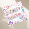Bolsa de 12 Pegatinas para Uñas Postizas Infantiles, Piezas de Uñas Removibles, Diseño Lindo de Dibujos Animados para Niñas Pequeñas, Uñas Portátiles Divertidas y Juguetonas