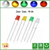 LEDs de Alto Brillo F3mm/5mm Cabeza Plana Color Difuso Rojo Amarillo Azul Verde Diodo Emisor de Luz de Cabeza Plana LED
