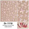 Redanco Nuevos Pegatinas para Uñas Brillantes con Lazo en Relieve 5D Tendencia Carcasa Calcomanías 3D para Uñas Dr-1120