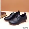 3992 Zapatos Planos con Suela de Gel para Mujer, Zapatos de Piel Suave de Fibra Super Suave, Zapatos Cómodos para Mujeres de Mediana Edad y Mayores, Nuevos Zapatos Planos para las Cuatro Estaciones