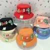 Chapéu de pescador fofo à prova de vento chapéu de sol para meninos e meninas desenho animado bordado estampado versátil quatro estações chapéu de sol atacado