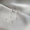 Pendientes de Perla de Circonita Imitación para Mujer, Elegantes y Lujosos, Gama Alta, Clavos Amigables con los Oídos, Nuevos Pendientes de Aro Modernos y Versátiles