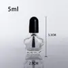 Frasco de Esmalte Sub-frasco 5ml10ml15ml Frasco de Vidro Transparente Vazio Pincel Largo Dupont Frasco de Cola Atacado