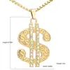 Popular Exagerado Hip-Hop Personalidad Símbolo de Dólar Acero Inoxidable Incrustado de Diamantes Dominante Colgante Joyería Transfronteriza Amazon