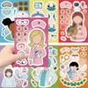 8 caras de enfermera de dibujos animados que cambian de cara collage decorativo funda para teléfono móvil monopatín cuenta manual DIY impermeable transfronterizo pegatinas de juguete para niños