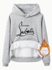 Sudadera con capucha y forro polar de manga larga con bolsillo tipo canguro para mujer europea y americana de otoño e invierno con código europeo transfronterizo