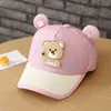 Gorra de béisbol de oso estilo coreano para otoño e invierno, gorra cortavientos de oso linda para niños y niñas, gorro de bebé