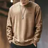 Jaqueta moletom gola redonda estilo retrô americano para homens, roupas de camurça para primavera e outono, tamanho grande, modelagem solta, top moderno de manga comprida