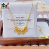 Nuevo Collar Redondo Chapado en Oro para Mujer, Dulce y Moderno, Cadena para Clavícula Versátil de Alta Gama
