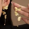 Pendientes Largos con Borlas Mariposa Estilo Bosque Super Hada Elegantes Estilo Ins Lujo Accesible Pendientes de Nicho Pendientes de Moda de Gama Alta