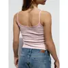 2025 Top Feminino Alça Fina Listrado Simples Sem Mangas Casual para o Dia a Dia Camisole Estilo Curto