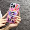Funda para iPhone 15 Pro Max con calavera colorida y divertida de Halloween, luminosa, 13/16x