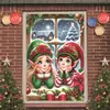 Bestseller transfronterizo Cortinas navideñas para ventanas, cinta para ventanas, tela de fondo, tela colgante, tela de fondo para decoración de fiestas, accesorios de fotografía
