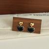 Pendientes negros para mujer, estilo vintage de Hong Kong, ligeros, lujosos, geométricos, avanzados, de metal, únicos, elegantes.