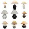 Luminária de mesa estilo wabi-sabi, cerâmica vintage, para sala de estar, quarto, decoração de casa de temporada, luminária de cabeceira criativa estilo chinês novo, luminária de mesa estilo japonês