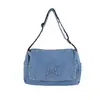Bolsa jeans feminina grande capacidade 2026 início do outono nova estilosa bolsa transversal casual de ombro único bolsa tote para estudantes