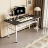 Escritorio de computadora plegable para dormitorio, oficina en casa, estudio, espacio pequeño, escritorio rectangular simple para estudiar y comer