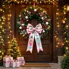 Cinta rosa navideña transfronteriza con borde de alambre, con estampados de Santa Claus, muñeco de nieve y cascanueces, hecha de tela de satén