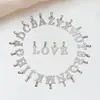 Pingente de Letra Inglesa Dourada em Aço Inoxidável Colar com Micro Diamantes Pulseira Pingente Personalidade DIY Acessórios de Joias