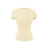 Camiseta Blanca de Manga Corta con Cuello Redondo para Mujer, Nuevo Diseño Verano 2026, Estilo de Nicho, Hombro Normal, Cintura Alta, Top que Ceñe la Cintura