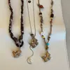 Collar Colgante Caballo Mecedora Tallado en Madera Moda Retro Cadena Larga para Suéter con Cuentas Joyería de Cuello Personalizada para Mujeres