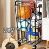 Estante de Almacenamiento para Baloncesto, Estante para Pie-Voleibol Interior para el Hogar, Cesta de Almacenamiento para Esterillas de Yoga, Estante para Pelotas Infantiles, Estante de Almacenamiento para Pelotas