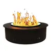Decoración de Chimenea Atomizada Redonda Impermeable para Exteriores Llama Artificial Impermeable Chimenea para Mesa de Café en Casa Estufa Atomizada 3D Empotrada