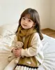 Cachecol infantil de renda estilo coreano, cachecol de tricô macio e aconchegante, à prova de vento e versátil, cachecol de novo estilo delicado para meninas
