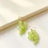 Novos Brincos de Gancho com Frutas de Uva Verde, Doces e Fofos, Brincos Frescos e Leves com um Toque de Luxo Leve e de Alta Qualidade, Acessórios de Orelha Vintage
