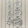 Botones metálicos florales estilo francés para trajes, abrigos de lana tejidos, botones decorativos simples y versátiles para coser a mano