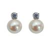 Pendientes Clásicos de la Princesa Diana Perla Shijia Imitación Aurora Agua de Mar Akoya Plata de Ley Zirconia Pendientes Aguja de Plata 925