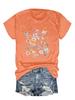 Camiseta de verano para mujer de Amazon Europa y Estados Unidos con estampado de flores y plantas, cuello redondo, manga corta, informal, de moda, con explosión de comercio exterior