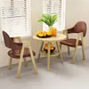 Mesa de chá e cadeiras para varanda, mesa e cadeiras simples para sala de jantar em casa, mesa redonda pequena de camada dupla, conjunto de mesa e cadeiras de lazer para loja de milk tea, mesa e cadeiras para reunião