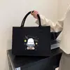 Bolsa de Feltro Bolsa de Mão Bolsa Feminina Grande Capacidade Bolsa de Ombro Versátil Bolsa Estudante para Aulas Bolsa de Mão Bolsa Pequena
