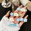 Horquilla Dulce de Nube Azul y Estrella para Mujer, Pasador de Frente de Gama Alta para Flequillo Lateral que No Daña el Cabello, Pinza de Pato de Dibujos Animados