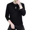 Sudadera de manga larga transfronteriza para hombre, nueva para primavera y otoño, jacquard, casual, cuello redondo, camiseta, suéter versátil, camisa base guapa