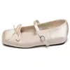 Elegantes sapatos de salto baixo estilo francês com bico quadrado e laço, sapatilhas versáteis com salto oculto, sapatos Mary Jane para mulheres, perfeitos com vestidos