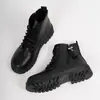 Otoño 2024 Nuevas Botas Martin Estilo Británico Talla Grande para Mujer Retro Adelgazantes Tacón Grueso Suela Gruesa Botines Cortos Amazon Comercio Exterior