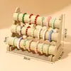 Tecido de Floco Três Camadas Elástico de Cabelo Faixa de Cabeça Suporte de Exibição de Joias Pulseira Pulseira Pulseira Contas Ornamento Cabide Suporte de Relógio Exibição de Pulseira
