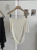Camiseta de Manga Media Ajustada de Color Sólido con Hombros Descubiertos y Cintura Fruncida Kekezoon Suave de Lyocell para Mujer 8226