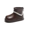 Sapatos de couro infantis 2026 primavera e outono nova moda botas de couro de cor sólida para meninas estilo britânico Mary Jane sapatos de solado único estilosos