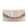 Bolso de Noche tipo Vestido de Gala con Pedrería, Versátil Plegado Exquisito Accesorio para Vestido de Novia, Bolso Sencillo tipo Sobre para Mujer