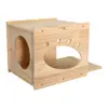 Conjunto Combinado de Estrutura de Escalada para Gatos Montada na Parede em Madeira Maciça com Acessórios Completos para Parede para Evitar que Gatos Arranhem
