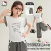 Conjunto de Verano para Niña 2026 Estilo Nuevo Suave y Lindo Top con Volantes y Pantalones de Cuadros Blanco y Negro Conjunto de Dos Piezas