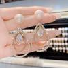 Moda Europea y Americana Pendientes Colgantes de Perlas Coloridas Exagerados y Elegantes de Alta Gama de Doble Capa Atmosféricos de Alta Gama para Celebridades de Internet para Mujer