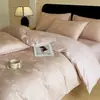 Conjunto de cama luxuoso e de alta qualidade, 60S, 100% algodão, jacquard em relevo, conjunto de quatro peças, capa de edredom 100% algodão, lençol de cama e conjunto de cama de três peças