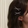 Pasador de Pelo en Forma de Cruz Estilo Coreano con Pedrería Completa, Pinza para el Cabello de Moda para Mujer, Accesorio para el Cabello Simple y Elegante para Raíz y Flequillo
