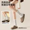 Calcetines de algodón para mujer de primavera y otoño, calcetines de media pantorrilla, calcetines holgados transpirables vintage, calcetines largos sin costuras antibacterianos antipelusas para maternidad
